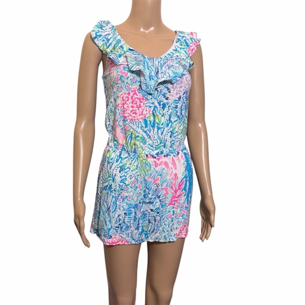 Lilly Pulitzer Pink-Blue-Green Printed Romper size xxs